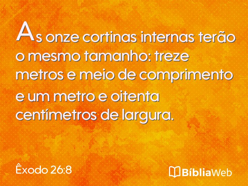 Êxodo 26:8 em imagem para compartilhar