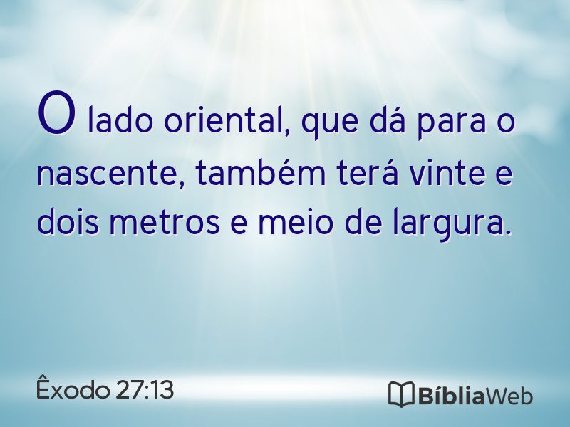 Êxodo 27:13 em imagem para compartilhar