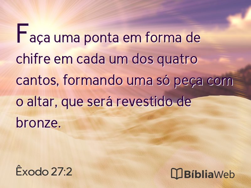 Êxodo 27:2 em imagem para compartilhar
