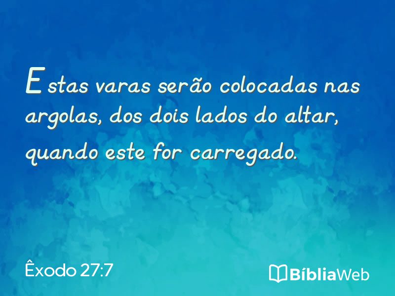 Êxodo 27:7 em imagem para compartilhar