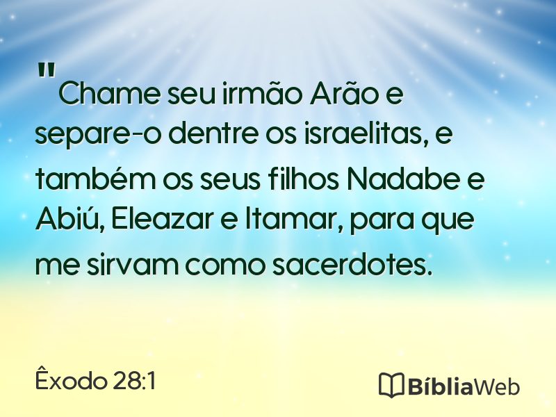 Êxodo 28:1 em imagem para compartilhar