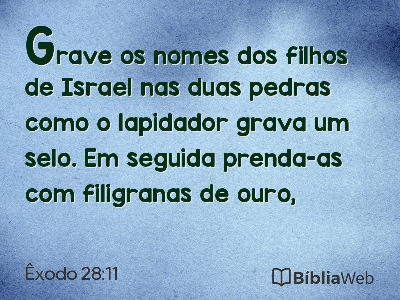 Êxodo 28:11 em imagem para compartilhar