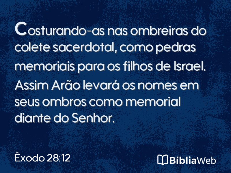 Êxodo 28:12 em imagem para compartilhar