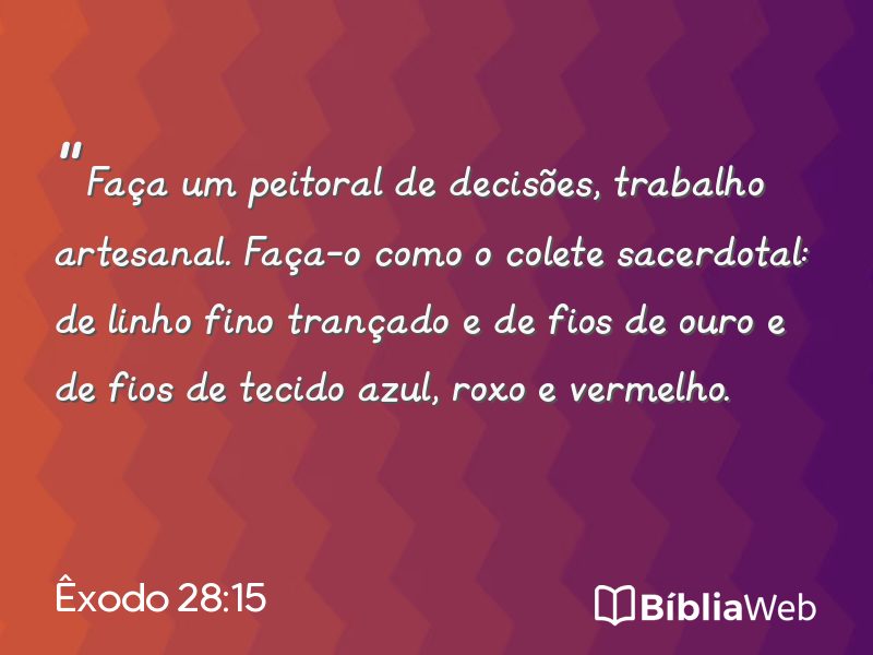 Êxodo 28:15 em imagem para compartilhar