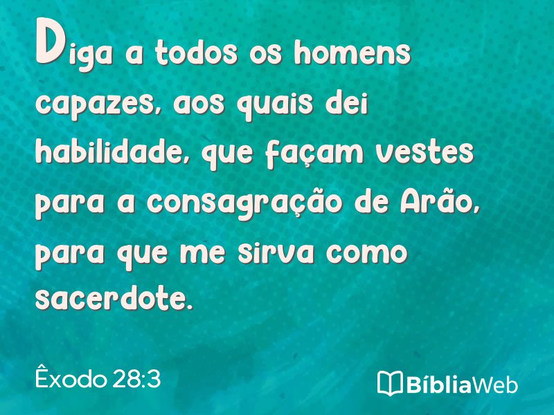 Êxodo 28:3 em imagem para compartilhar