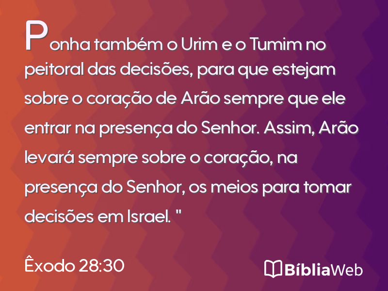 Êxodo 28:30 em imagem para compartilhar