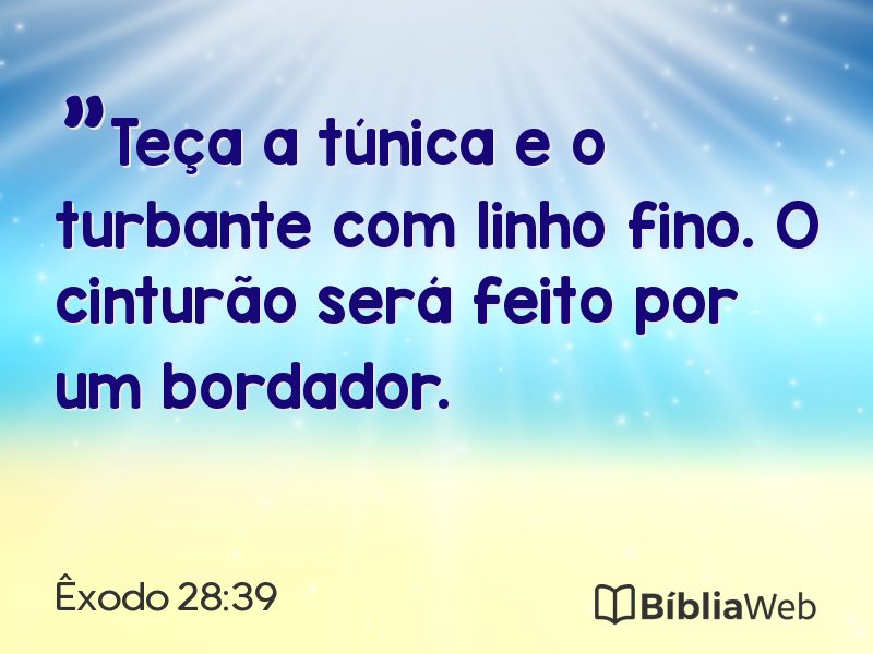 Êxodo 28:39 em imagem para compartilhar