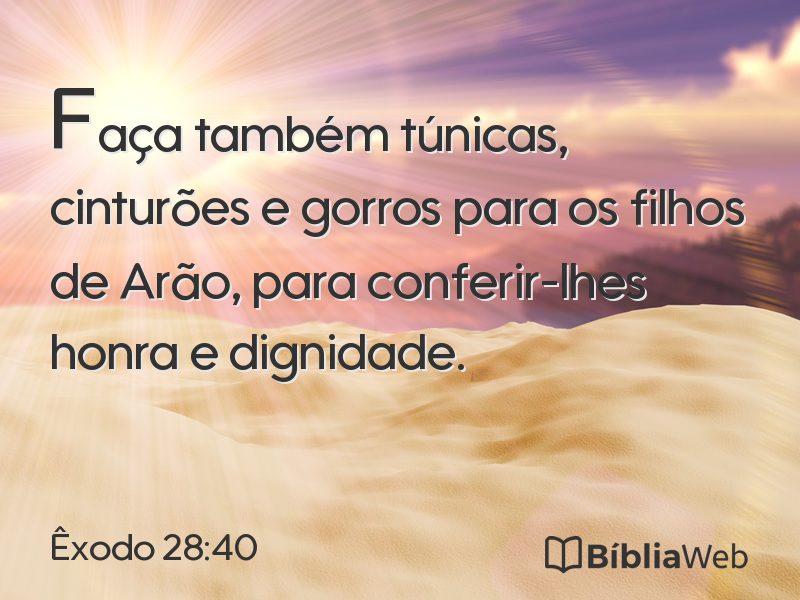 Êxodo 28:40 em imagem para compartilhar