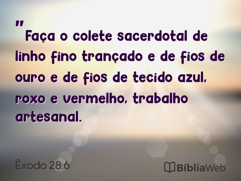 Êxodo 28:6 em imagem para compartilhar