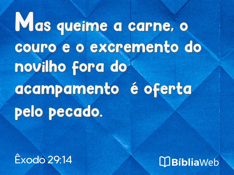 Êxodo 29:14 em imagem para compartilhar