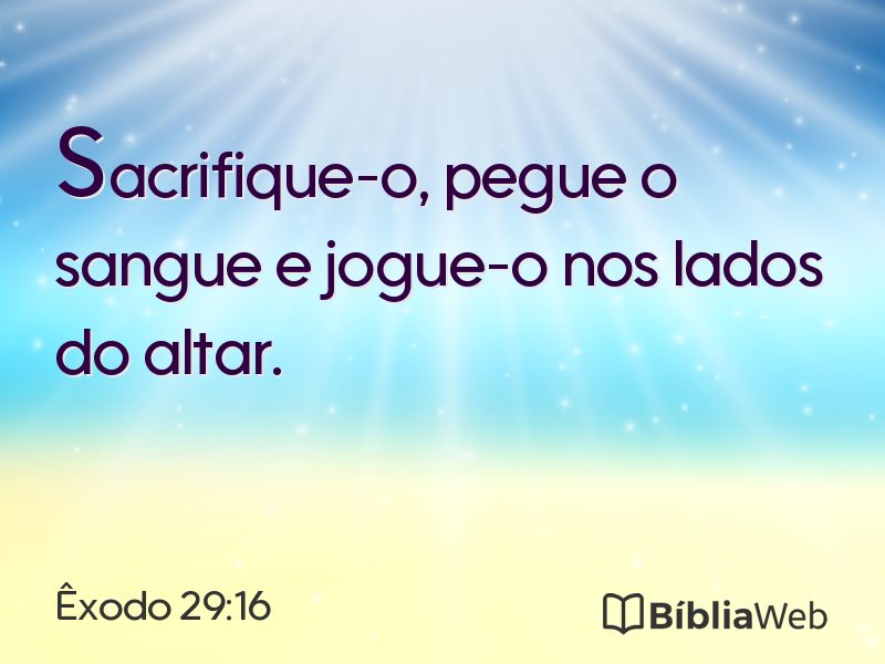 Êxodo 29:16 em imagem para compartilhar