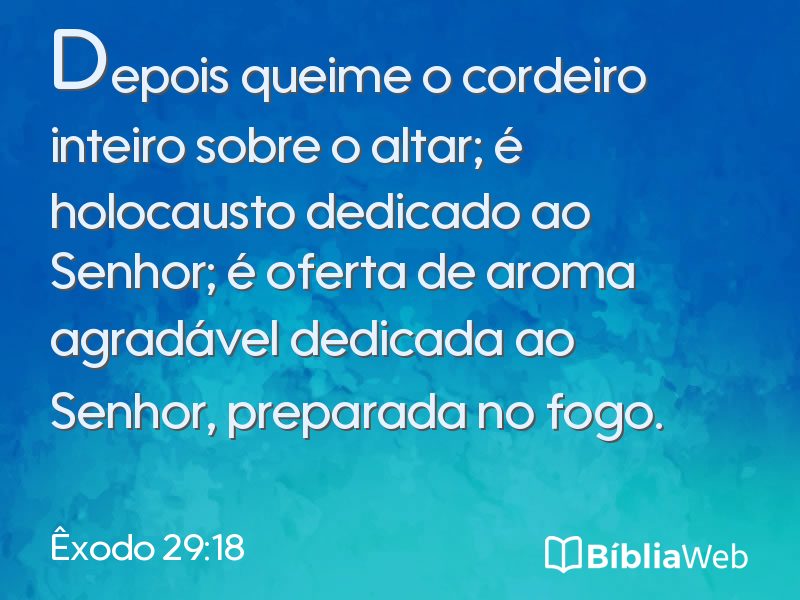 Êxodo 29:18 em imagem para compartilhar