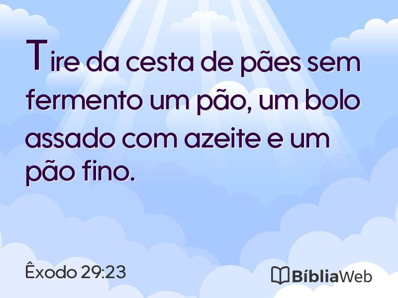 Êxodo 29:23 em imagem para compartilhar