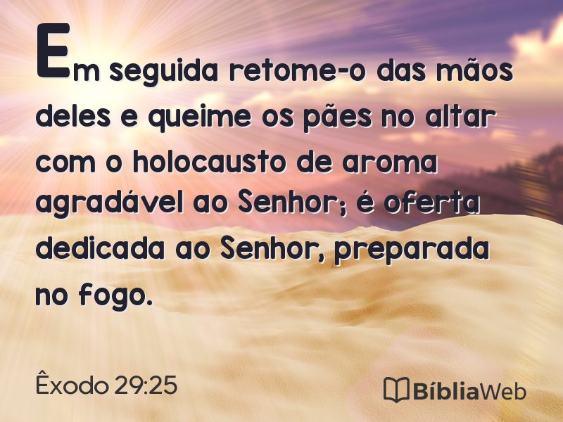 Êxodo 29:25 em imagem para compartilhar