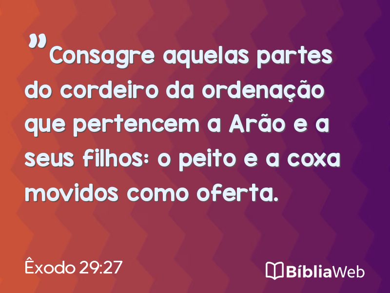 Êxodo 29:27 em imagem para compartilhar