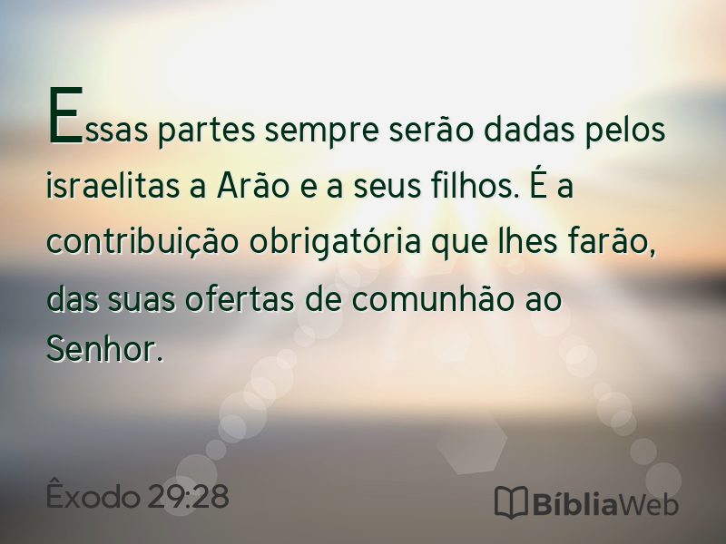 Êxodo 29:28 em imagem para compartilhar