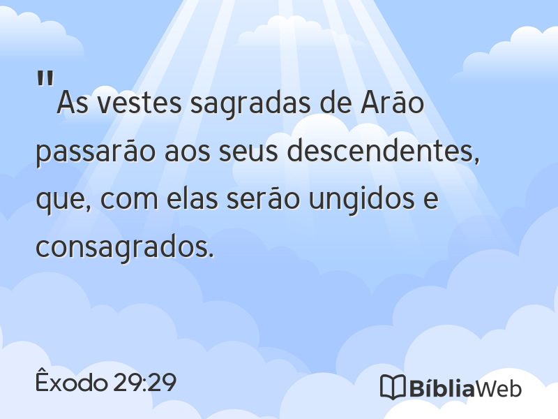 Êxodo 29:29 em imagem para compartilhar