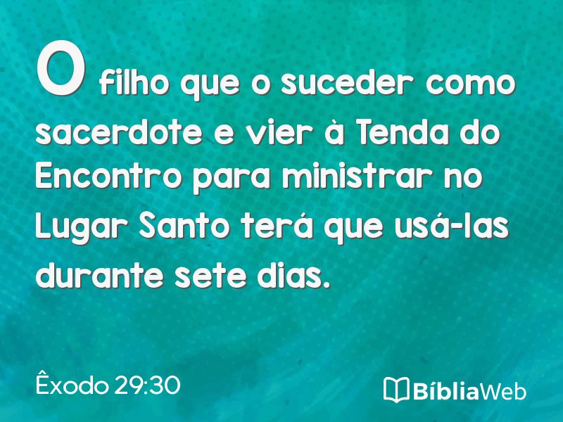 Êxodo 29:30 em imagem para compartilhar