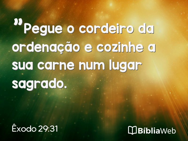 Êxodo 29:31 em imagem para compartilhar