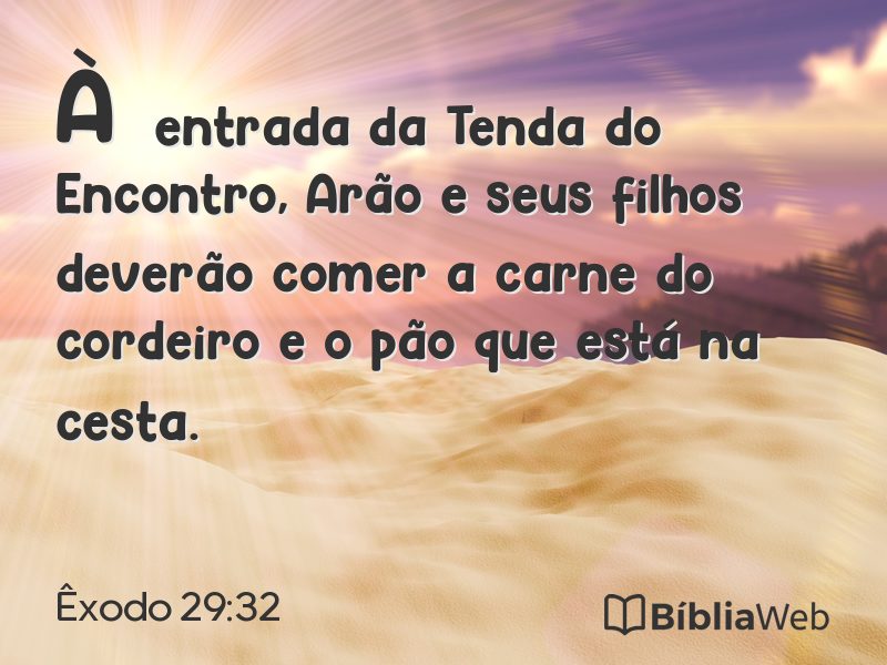 Êxodo 29:32 em imagem para compartilhar