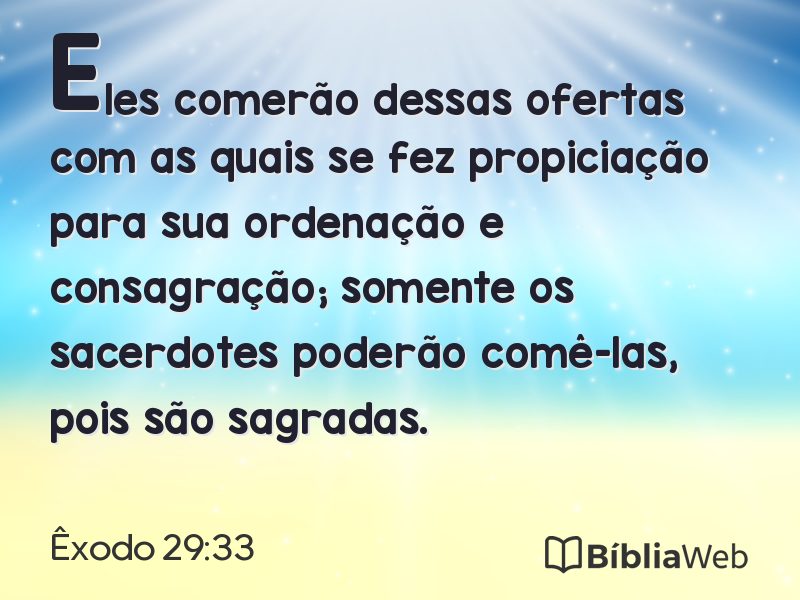 Êxodo 29:33 em imagem para compartilhar