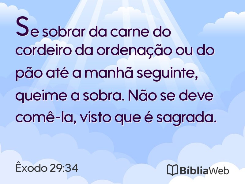 Êxodo 29:34 em imagem para compartilhar
