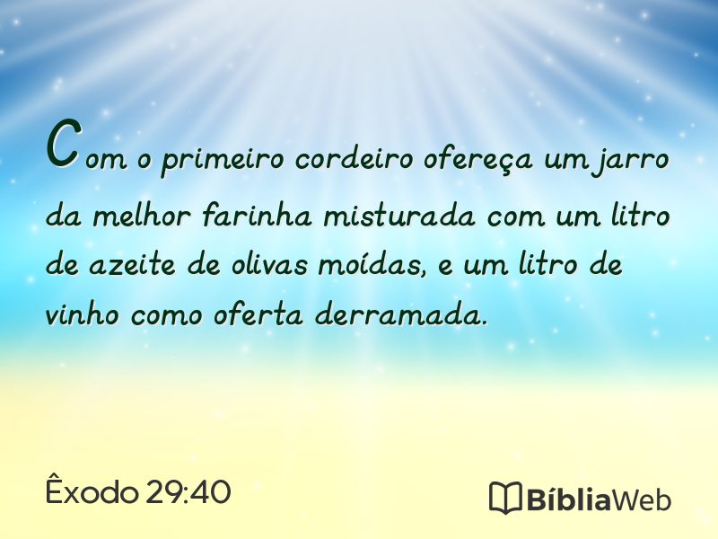 Êxodo 29:40 em imagem para compartilhar