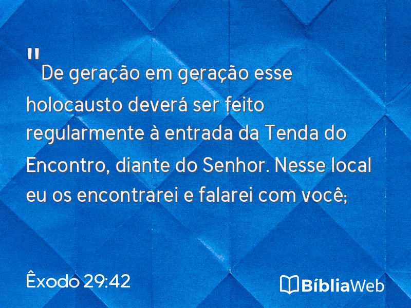 Êxodo 29:42 em imagem para compartilhar