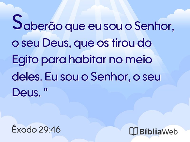 Êxodo 29:46 em imagem para compartilhar