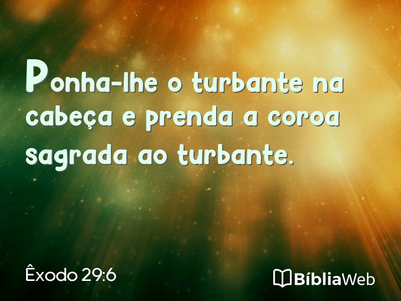 Êxodo 29:6 em imagem para compartilhar
