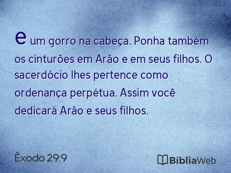 Êxodo 29:9 em imagem para compartilhar