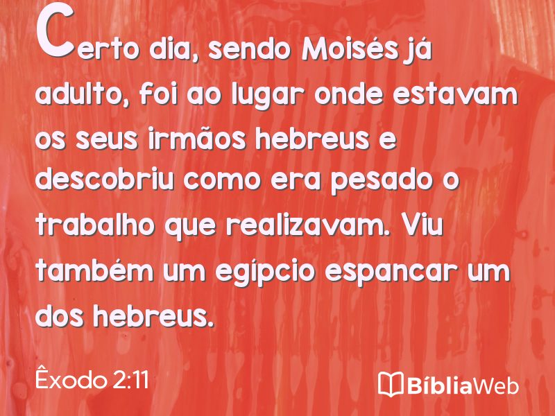 Êxodo 2:11 em imagem para compartilhar
