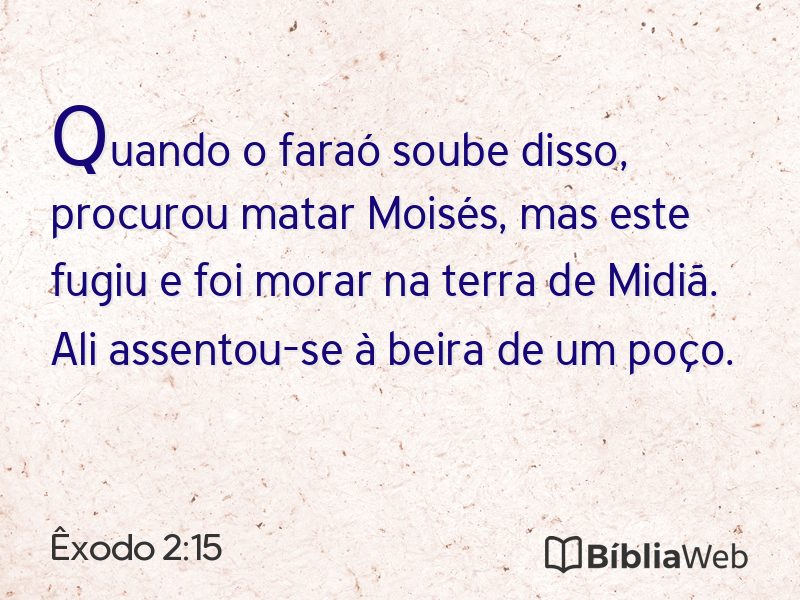 Êxodo 2:15 em imagem para compartilhar
