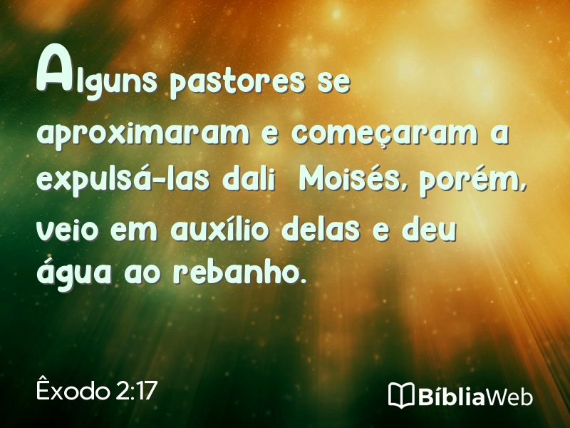 Êxodo 2:17 em imagem para compartilhar