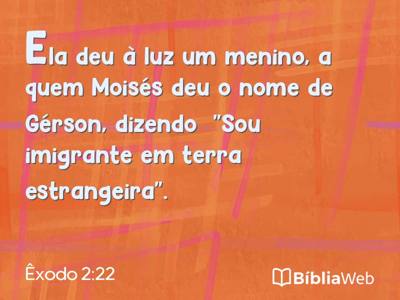 Êxodo 2:22 em imagem para compartilhar