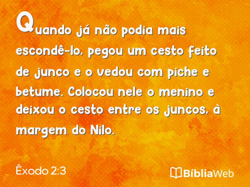 Êxodo 2:3 em imagem para compartilhar