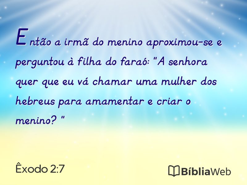 Êxodo 2:7 em imagem para compartilhar
