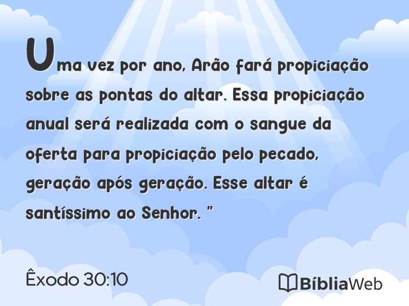 Êxodo 30:10 em imagem para compartilhar