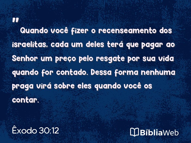 Êxodo 30:12 em imagem para compartilhar