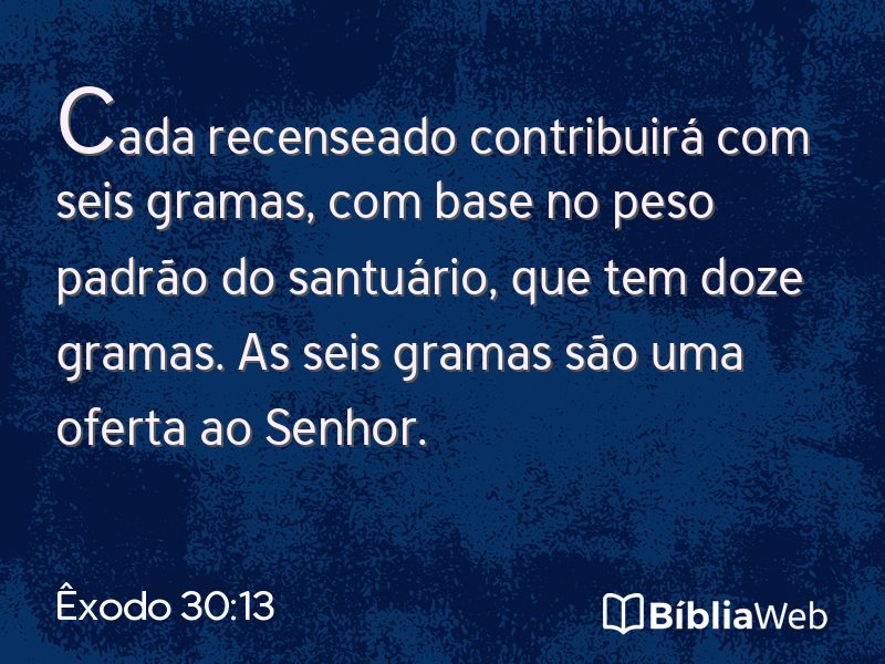 Êxodo 30:13 em imagem para compartilhar