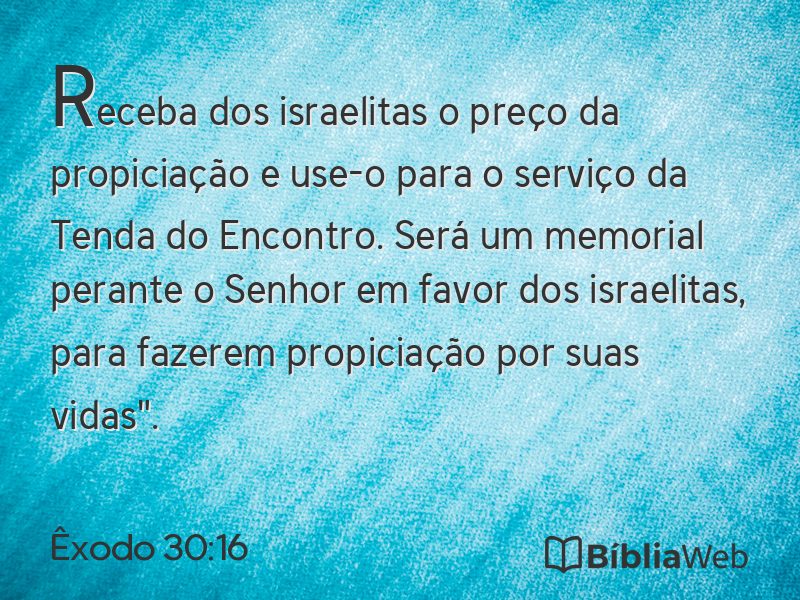Êxodo 30:16 em imagem para compartilhar