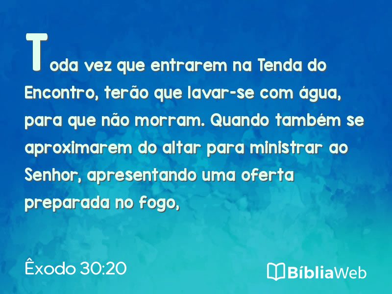 Êxodo 30:20 em imagem para compartilhar