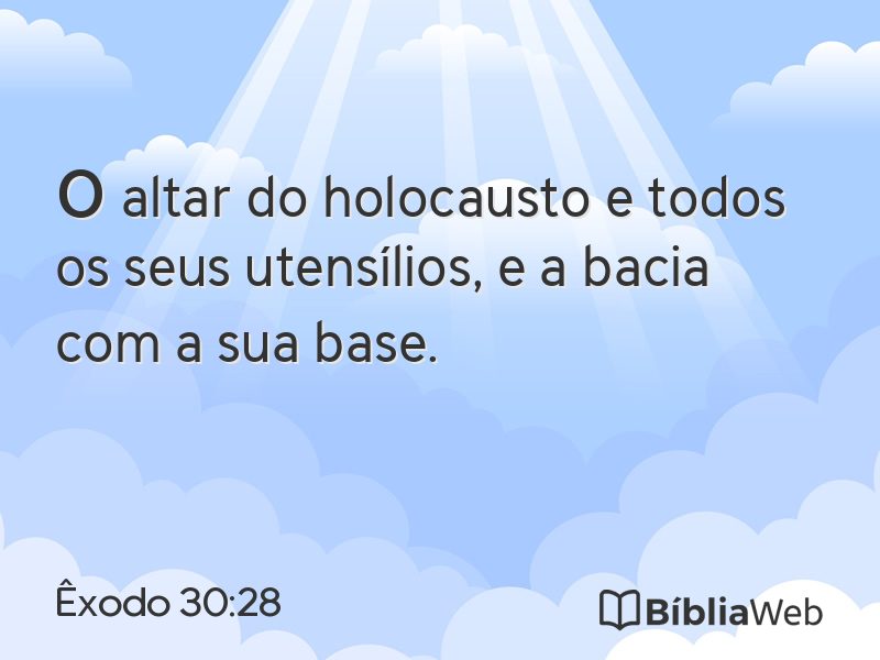 Êxodo 30:28 em imagem para compartilhar