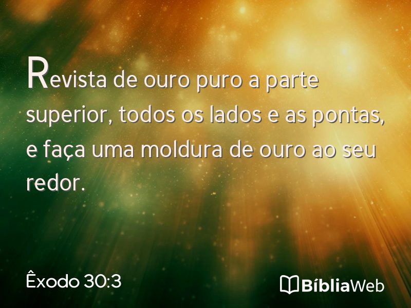 Êxodo 30:3 em imagem para compartilhar