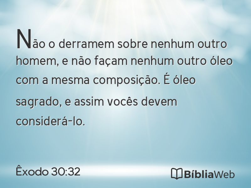 Êxodo 30:32 em imagem para compartilhar