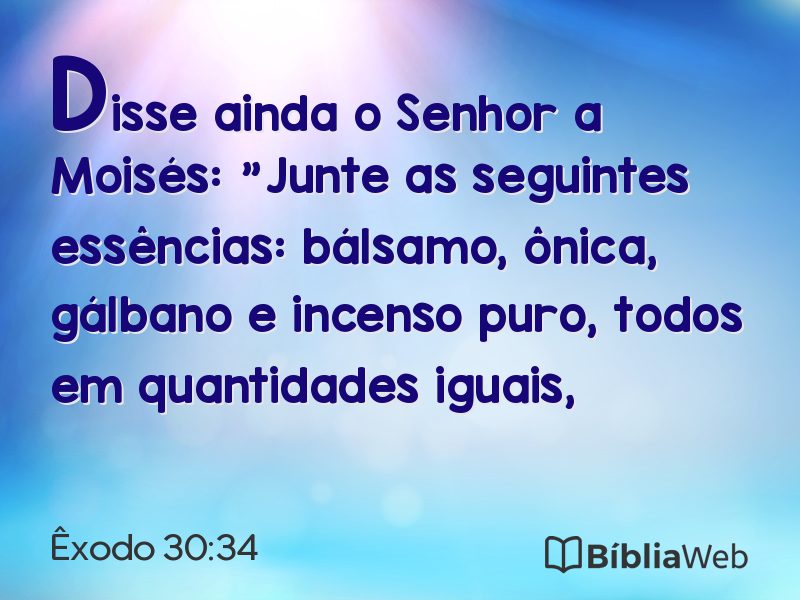 Êxodo 30:34 em imagem para compartilhar