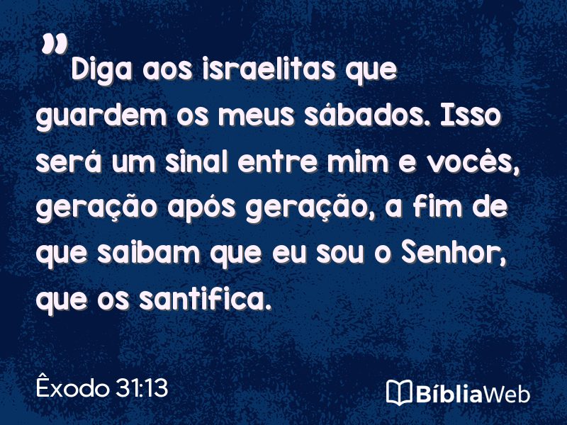 Êxodo 31:13 em imagem para compartilhar