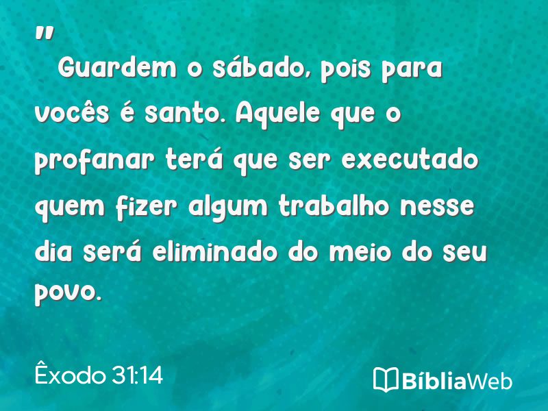 Êxodo 31:14 em imagem para compartilhar