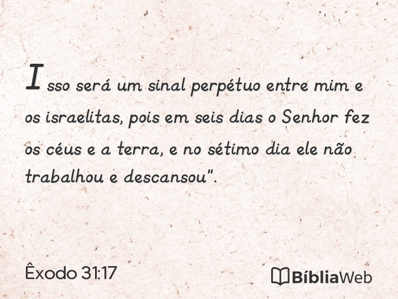 Êxodo 31:17 em imagem para compartilhar