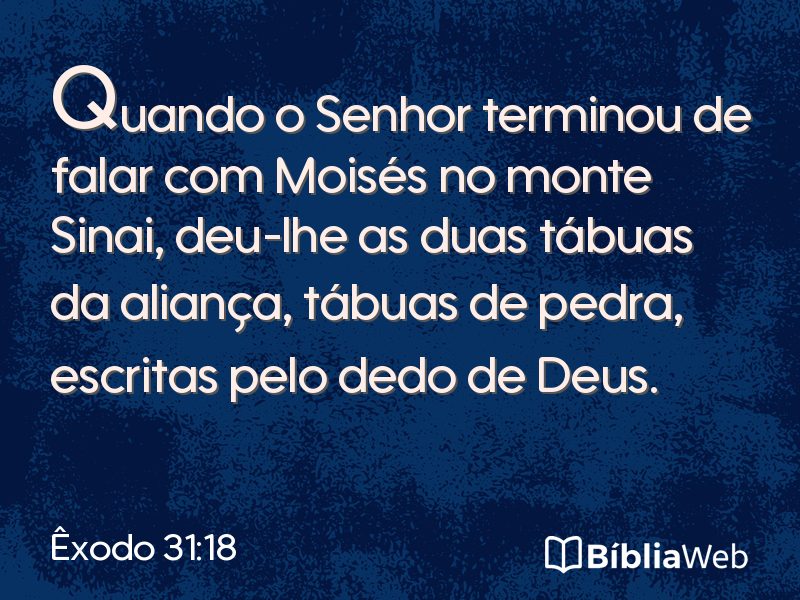 Êxodo 31:18 em imagem para compartilhar